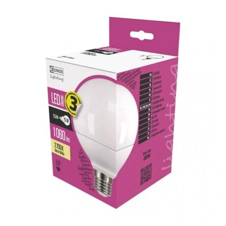 Gwint-trzonek-e27 - zq2150 żarówka led classic globe 11,1w-75w e27 ciepła 2700k 3lata gw 1060lm emos 