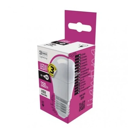 Gwint-trzonek-e27 - zq1111 żarówka led classic mini globe 4,1w-32w 350lm e27 neutralna emos 