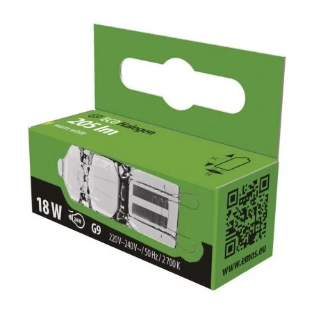 Gwint-trzonek-g9 - ze0301 żarówka halogenowa ściemnialna 20w g9 ciepła 2700k 280lm emos 