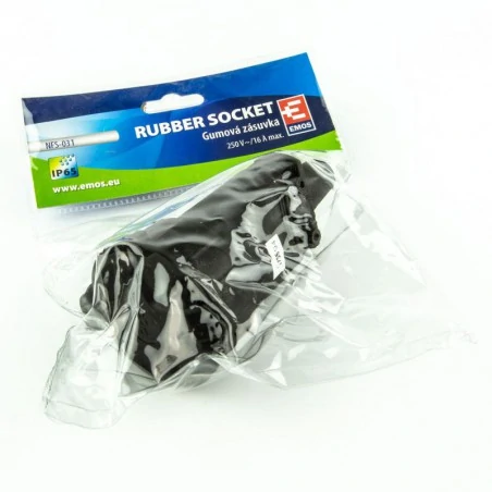 Gniazda-silowe - p0044 gniazdo proste ip65 guma czarne emos - 1906010300 