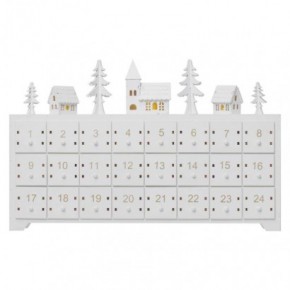 Dekoracje-swiateczne-led - kalendarz adwentowy z podświetleniem biały drewniany domek dcww15 emos