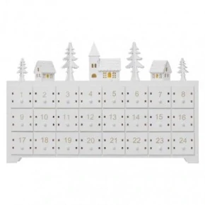 Kalendarz adwentowy z podświetleniem biały drewniany domek DCWW15 EMOS