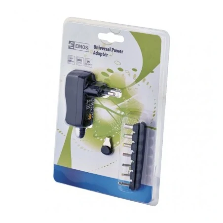 Zasilacze-led - zasilacz impulsowy z wymiennymi końcówkami uniwersalny czarny 600ma n3110 emos 