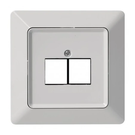 Gniazda-komputerowe - pokrywa gniazda biała 2× rj45 1906300105 a6004.4 emos 