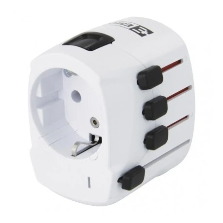 Rozgalezniki - adapter podróżny do ameryki afryki azji biały p0056 emos 