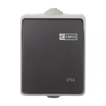 Wylaczniki-krzyzowe - szaro-czarny włącznik krzyżowy natynkowy ip54 a1398.2 emos 