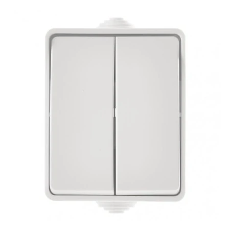 Wylaczniki-podwojne - włącznik świecznikowy biały natynkowy a1398.4 emos 
