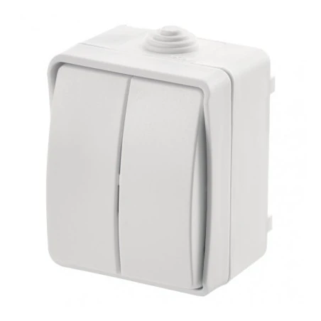 Wylaczniki-podwojne - włącznik świecznikowy biały natynkowy a1398.4 emos 