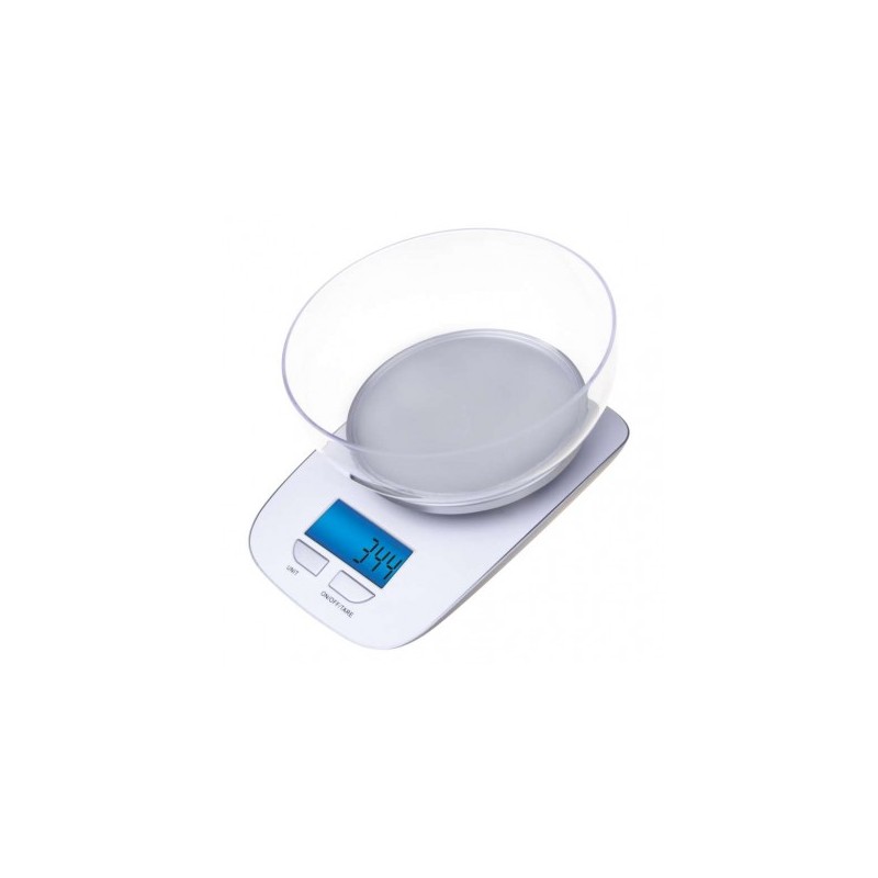 Wagi-kuchenne-i-lazienkowe - waga kuchenna biała na baterie z wyświetlaczem do 5kg ev016 emos firmy EMOS 