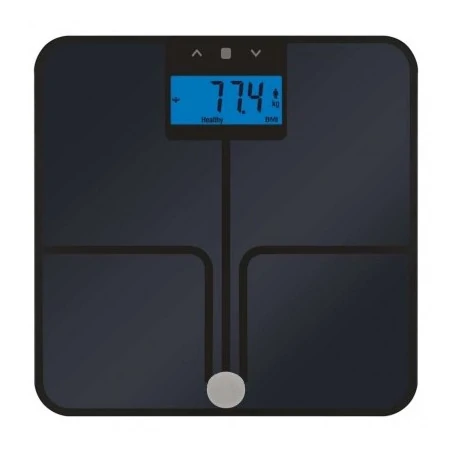 Wagi-kuchenne-i-lazienkowe - czarna waga łazienkowa z możliwością pomiaru bmi 180kg na baterie ev109 emos 