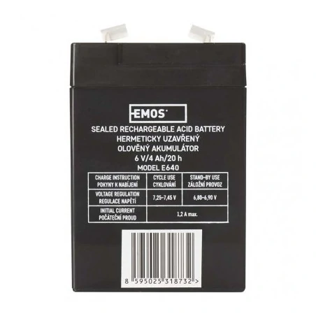 Akumulatory - akumulator agm 6v 4ah f4,7 do p2301, p2304, p2305, p2308 b9641 1201000100 emos 