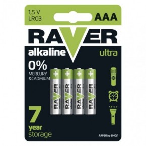 Baterie - bateria alkaliczna 4szt. raver ultra alkaline aaa (lr03) blister b7911 emos
