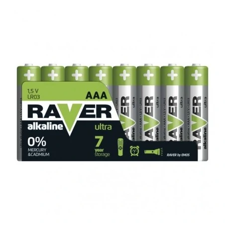 Baterie - bateria alkaliczna raver ultra alkaline aaa (lr03) folia 8 b79118 emos 