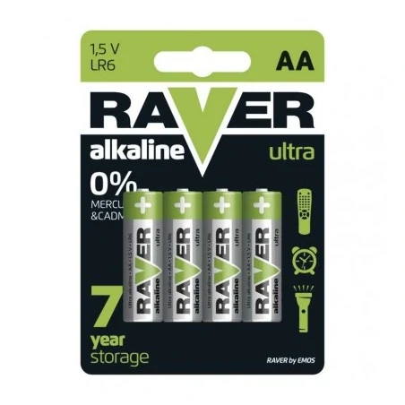Baterie - bateria alkaliczna 4szt. raver ultra alkaline aa (lr6) blister b7921 emos 