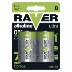 Baterie - bateria alkaliczna gruba raver ultra alkaline d lr20 blister 2 sztuki emos b7941