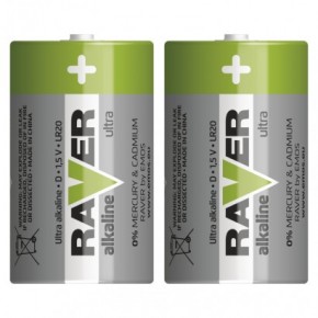 Baterie - bateria alkaliczna gruba raver ultra alkaline d lr20 blister 2 sztuki emos b7941 