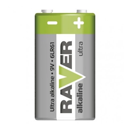 Baterie - bateria alkaliczna płaska raver ultra alkaline 9v (6lf22) emos b7951 