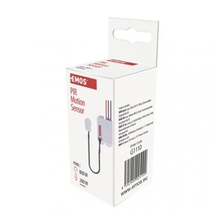 Czujniki-ruchu - mały czujnik ruchu pir ip20 800w biały emos 2 pozycje timer g1110 