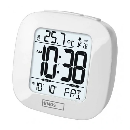 Termometry-i-stacje-pogodowe - budzik cyfrowy na baterie aaa dcf biały e0126 emos 