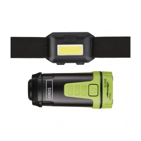 Latarki - p4007 zestaw: latarka czołowa led cob + mini lampa kempingowa led emos 1447016100 