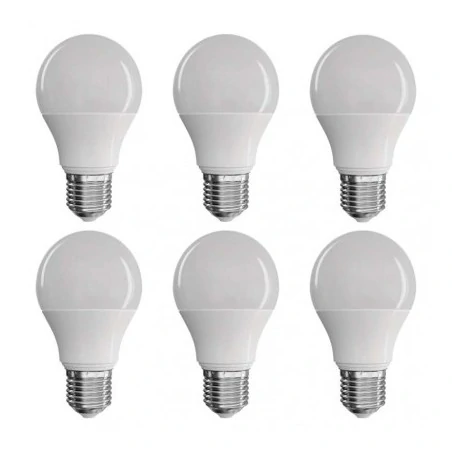 Gwint-trzonek-e27 - żarówka led komplet 6 sztuk a60 8,5w-60w e27 806lm 3lata emos zq5140.6 