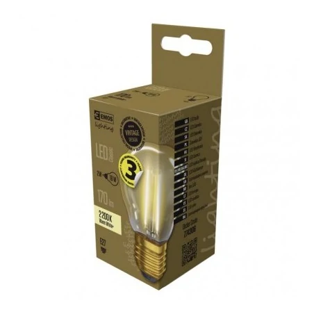 Zarowki-dekoracyjne - dekoracyjna żarówka led vintage mini globe g45 2w e27 ciepła biel+ 3 lata emos z74306 