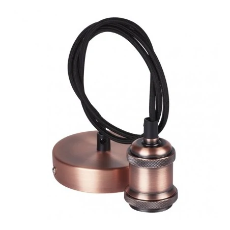 Lampy-sufitowe - sznur z oprawką miedź zawieszka dekoracyjna do żarówek e27 emos zc3000 