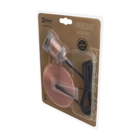 Lampy-sufitowe - sznur z oprawką miedź zawieszka dekoracyjna do żarówek e27 emos zc3000 