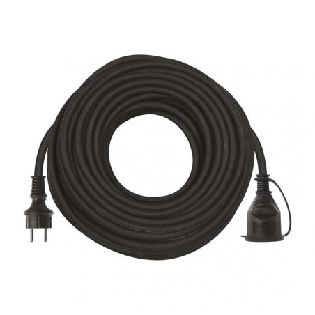 Przedluzacze-elektryczne - przedłużacz zewnętrzny z 1 gniazdem 30m 3× 1,5mm guma emos p01730 