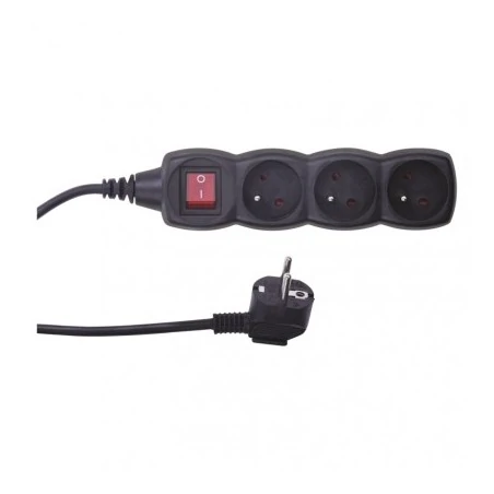 Przedluzacze-elektryczne - przedłużacz z wyłącznikiem 3 gniazda 5m czarny pc1315 emos 