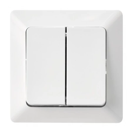 Wylaczniki-schodowe - biały włącznik schodowy podwójny błyszczący a6100.3 emos 