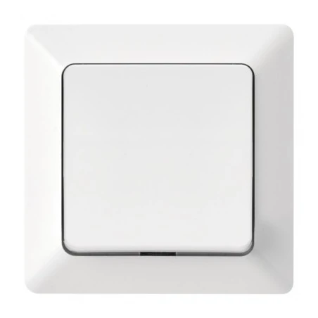 Wylaczniki-typu-swiatlo-zwierne - a6100.4 wyłącznik pojedynczy dzwonkowy z ramką błyszczący biały podtynkowy emos 