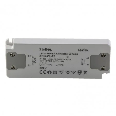 Zasilacze-led - transformator 12v dc do ledów 20 w zns-20-12 slim zamel 