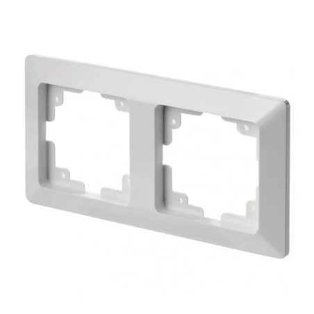 Ramki-podwojne - biała ramka podwójna błyszcząca a6004.0 emos 