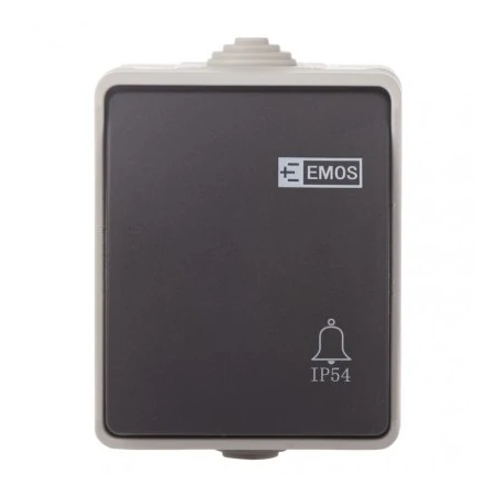 Wlaczniki-i-przyciski-dzwonkowe - przycisk dzwonkowy natynkowy szaro-czarny ip54 a1399 emos 