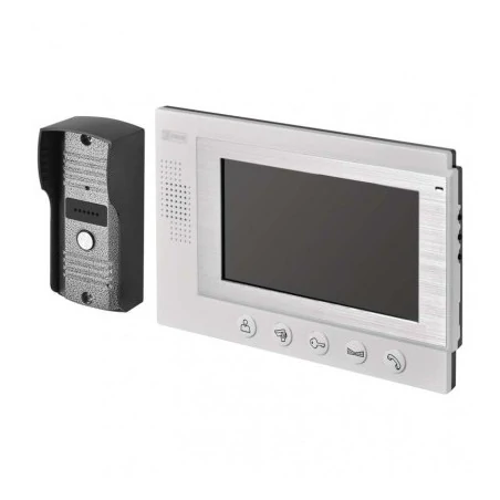 Wideodomofony - h2017 prosty wideodomofon z interkomem kolorowy wyświetlacz hd  em-07hd biały emos 