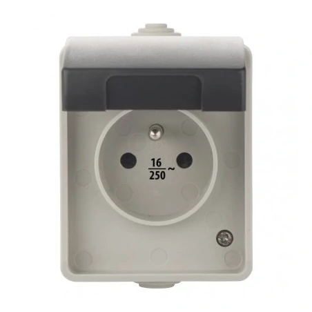 Gniazda-pojedyncze-natynkowe - gniazdo pojedyncze natynkowe z klapką ip54 białe a1397 emos 