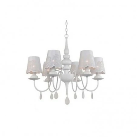 Lampy-sufitowe - lampa wisząca sześciopunktowa z kryształkami fabrizia 6xe14 310415 polux 