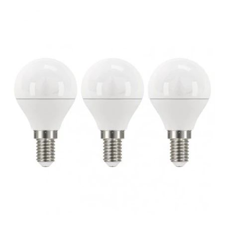 Gwint-trzonek-e14 - komplet 3 żarówek led kulka 5w-40w e14 neutralna 470lm emos zq1221.3 