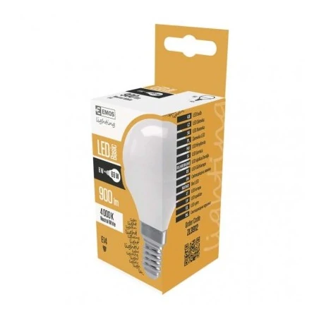 Gwint-trzonek-e14 - żarówka led kulka mleczna e14 8,3w-66w neutralna biała 4000k 900lm zl3912 emos 