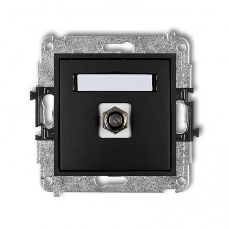 Gniazda-antenowe - gniazdo antenowe typu f pojedyncze czarny mat deco mini 12mgf-1 karlik 