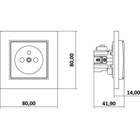 Gniazda-pojedyncze-podtynkowe - gniazdo pojedyncze z uziemieniem hermetyczne z klapką 12mgpb-1zdp mini karlik czarny mat 