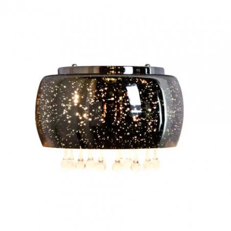 Kinkiety-do-salonu - okrągły kinkiet na dwie żarówki g9 chrom+kryształki julia 317438 polux 