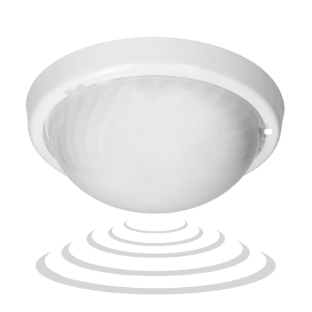 Plafony - plafon z mikrofalowym czujnikiem ruchu biały wymienne źródło światła e27 ip44 75w a2210-mp-hf orno 