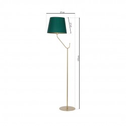 Lampy-stojace - lampa stojąca podłogowa zielony/mosiądz 1xe27 victoria mlp4910 eko-light 