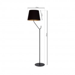 Lampy-stojace - lampa podłogowa stojąca czarna 1xe27 victoria mlp4915 eko-light 
