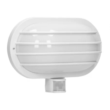 Kinkiety-ogrodowe - biała lampa ogrodowa z czujnikiem ruchu e27 60w lf-2/w laso orno 