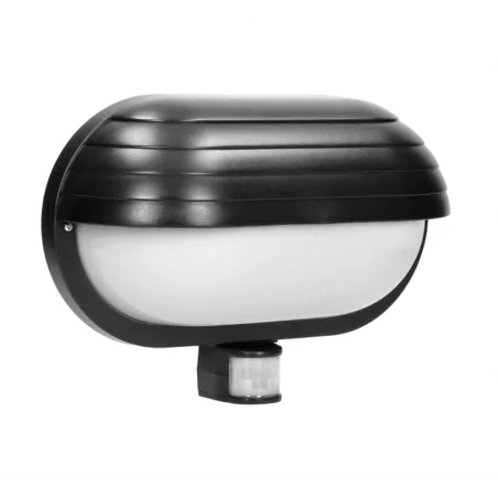 Kinkiety-ogrodowe - czarna lampa elewacyjna z czujnikiem ruchu e27 60w lf-1/b musam orno 