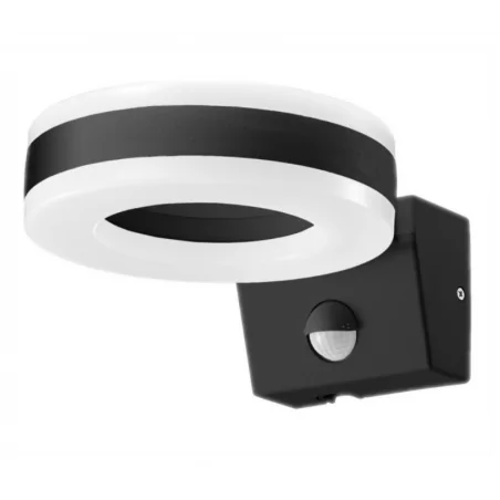 Oprawy-led-zewnetrzne - czarna nowoczesna oprawa led z czujnikiem ruchu howlit 20w ad-op-6205blpmr4 orno 