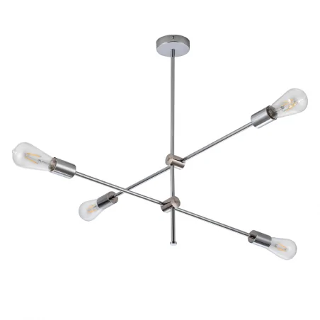 Lampy-sufitowe - srebrna lampa sufitowa na 4 żarówki e27 mora chrome 318107 polux 